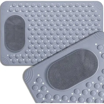 Koupelnová předložka Camerazar Protiskluzová sprchová předložka do koupelny 69x36 cm, masážní, šedá