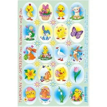 Velikonoční dekorace Rovné velikonoční samolepky - kohoutek