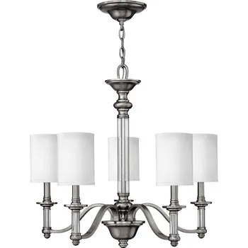 Hinkley HK-SUSSEX5 - Lustr na řetězu SUSSEX 5xE14/40W/230V matný chrom