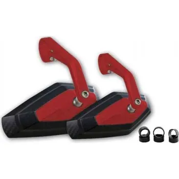 Zrcátko pro motocykl HSM Zrcátka Diamond 22 a 25 mm, 133x70x28 mm, délka nohy 100 mm, červené