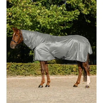 Deka pro koně Síťová deka pro koně Waldhausen s krčním dílem Stříbrná 165 cm