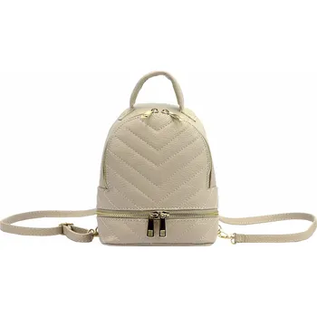 Městský batoh Dámský kožený batoh Luka 20-026 tmavě béžový