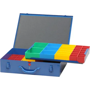 Nářadí na motocykly Hünersdorff Třídicí box Hünersdorff, kovový (330×440×100 mm), 59 přihrádek, modrý 53525