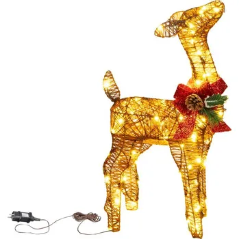 Vánoční osvětlení MagicHome LED dekorace jelena, kov/šňůra, 80xLED teplá bílá, výška 0.6m