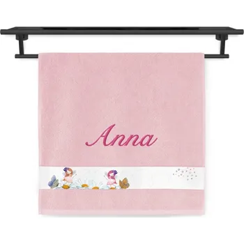 Ručník Ručník se jménem NA PŘÁNÍ 50x100 Víly pastelová růžová