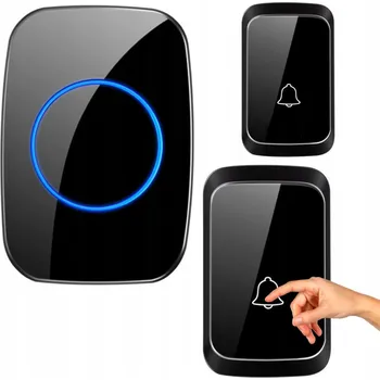 Bezdrátový voděodolný zvonek černý