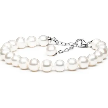 Náramek Gaura Pearls Perlový náramek Charlie - sladkovodní perla, stříbro 925/1000 FARW685-B/18 Bílá 18 cm + 4 cm (prodloužení)