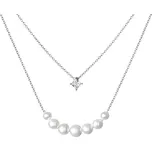 Gaura Pearls Perlový náhrdelník se zirkonem Carla - stříbro 925/1000, říční perla, zirkon SK20233N Bílá