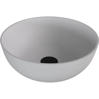 Umyvadlo Polysan BANERA ROUND umyvadlo na desku, litý mramor, průměr 39cm, bílá mat - 14337MAT