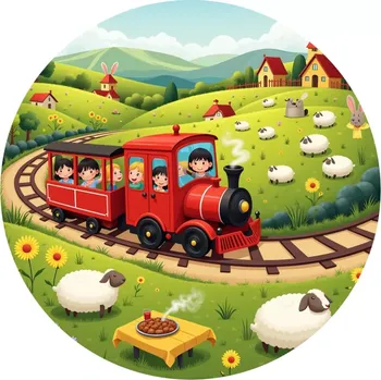 Jedlá dekorace na dort Obrázek Jedlý papír na dort Vláček