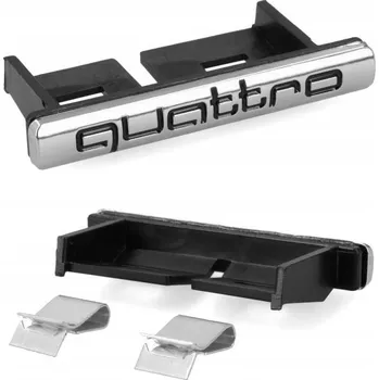 Autodoplněk Mřížkový odznak AUDI QUATTRO 6,7x1x3 cm Stříbrná
