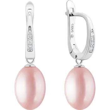 Náušnice Gaura Pearls Stříbrné náušnice s levandulovou perlou Vanessa - stříbro 925/1000 SK24457EL/L Stříbrná Levandulová