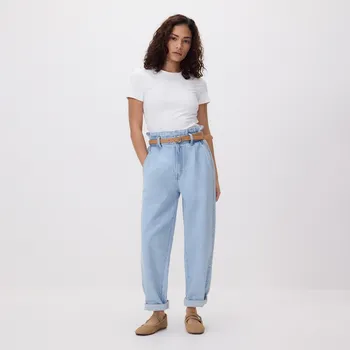 Dámské oblečení Reserved - Džíny paperbag - modrá - 148IL-05J - 148IL-05J-38