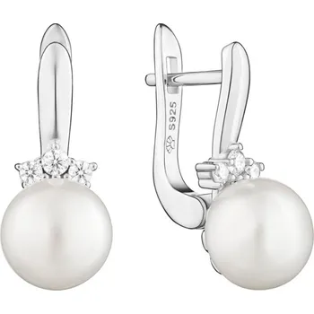 Náušnice Gaura Pearls Stříbrné náušnice s bílou perlou Beatrix, stříbro 925/1000 SK23367EL Bílá