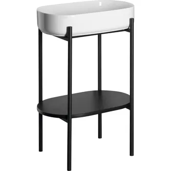 Umyvadlo Sapho PUNO podstavec s umyvadlem 550x860x360mm, černá - SKA570-2-01