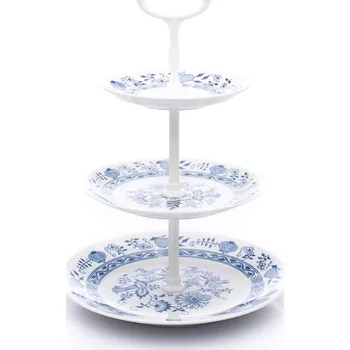 Talíř Saphyr, etažerka, cibulák, porcelán, Thun 1794