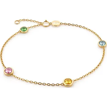 Náramek Náramek se simulovaným topasem, růženínem, smaragdem a citrínem, žluté zlato 14K IZ31755NR + dárkové balení LUXUS zdarma