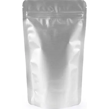Sáček na potraviny Doypack ZIP | stříbrný lesk s AL vrstvou obsah 100ml (85 × 140 + 50mm)