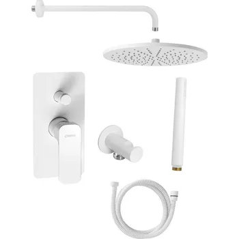 Vodovodní baterie Sapho SPY podomítkový sprchový set s pákovou baterií, otočný přepínač, 2 výstupy, bílá mat - PY42/14-01
