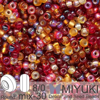 Korálek Korálky Miyuki Round 8/0. Barva MIX 30 Cranberry Harvest. Balení 5g