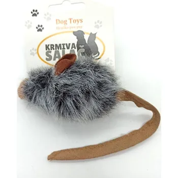 Hračka pro kočku Myška malá šedá 9cm