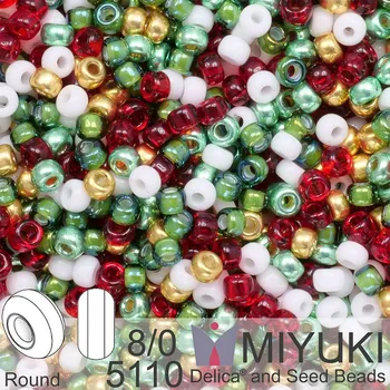 Dětské navlékací korálky Korálky Miyuki Round 8/0. Barva 5110 Mix Jingle bells. Balení 5g