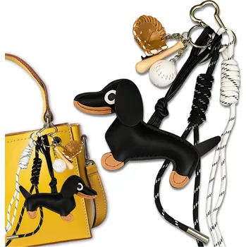 Camerazar Přívěsek na klíče na tašku, přívěsek na klíče, baseballový přívěsek, jezevčík
