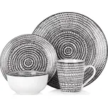 Siaki Jídelní sada porcelánová 16 ks geometrický motiv