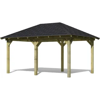 Zahradní altán LANIT PLAST Zahradní altán KARIBU PERIDA 68825 s černým střešním šindelem