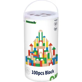 ostatní stavebnice Tooky Toy TH467 dřevěná stavebnice 100 dílků