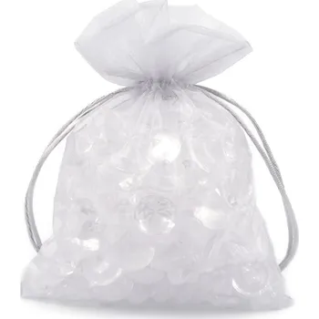 Balící papír Dárkový pytlík 13x18 cm organza - (28) šedá (10 ks)