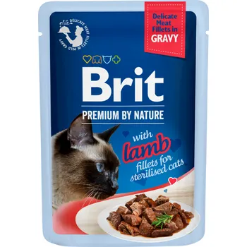 Krmivo pro kočku Brit Premium Cat D Fillets Gravy Lamb Sterilised 85g (odběr 24 ks)