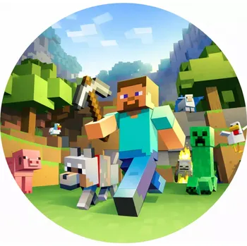 Jedlá dekorace na dort Obrázek Jedlý papír Minecraft