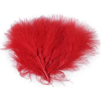 Peří marabu délka 5-12 cm - červená