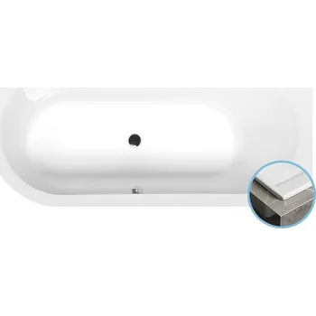 Vana Polysan ASTRA R SLIM asymetrická vana 165x80x48cm, bílá - 34611S