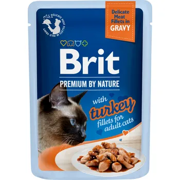 Krmivo pro kočku Brit Premium Cat D Fillets in Gravy with Turkey 85g (odběr 24 ks)