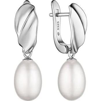 Náušnice Gaura Pearls Stříbrné náušnice s bílou perlou Calista - stříbro 925/1000 SK25100EL/W Stříbrná Bílá