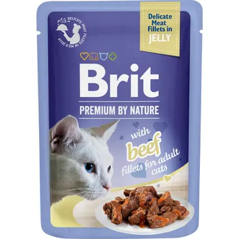 Krmivo pro kočku Brit Premium Cat D Fillets in Jelly with Beef 85g (odběr 24 ks)