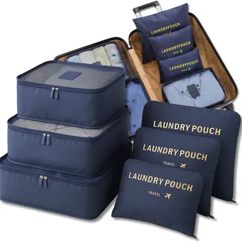 Camerazar Cestovní sada 6 vodotěsných organizérů na kufry, modrá