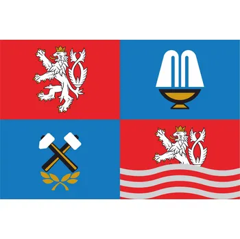 Vlajka Karlovarský kraj vlaječka - 11 x 16 cm - nasunutí, zavěšení