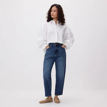 Dámské džíny Reserved - Mom jeans se zkrácenou nohavicí - tmavomodrá - 831IU-59J - 831IU-59J-40