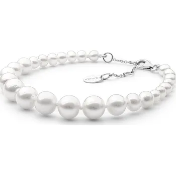 Náramek Gaura Pearls Perlový náramek Bianca - sladkovodní perla, stříbro 925/1000 204-100B 18 cm Bílá