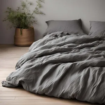 Povlečení Mušelínové povlečení šedé 135x200 70x90