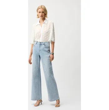 Dámské kalhoty Joseph Ribkoff džín s perličkami 261960/47 Modrá 40/12