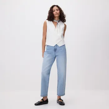 Dámské oblečení Reserved - Mom jeans se zkrácenou nohavicí - modrá - 831IU-05J - 831IU-05J-48