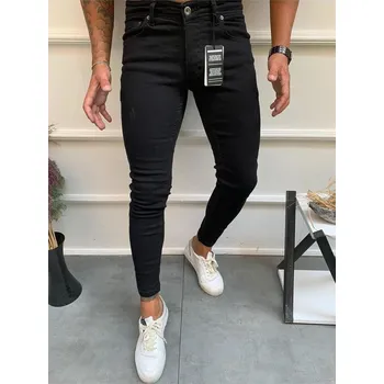 Pánské kalhoty 64205 Dewberry Skinny Fit Mens Trousers-BLACK dewberry černá 2956693