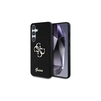Pouzdro na mobilní telefon Guess PU Fixed Glitter 4G Metal Logo kryt Samsung Galaxy S25 černý