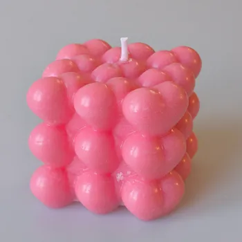 Svíčka Evička Candles Vonná svíčka Srdíčka – Meloun & Kiwi 115g - ručně vyráběná Barva: Růžová