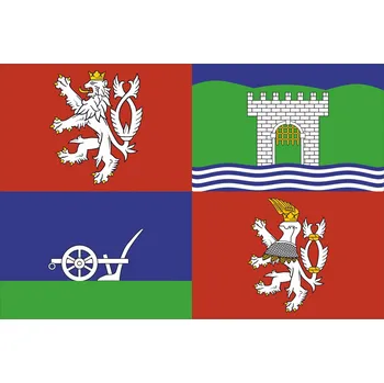 Vlajka Ústecký kraj vlaječka - 11 x 16 cm - nasunutí, zavěšení