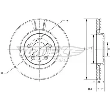 Brzdový kotouč Brzdový kotouč TOMEX Brakes TX 70-09